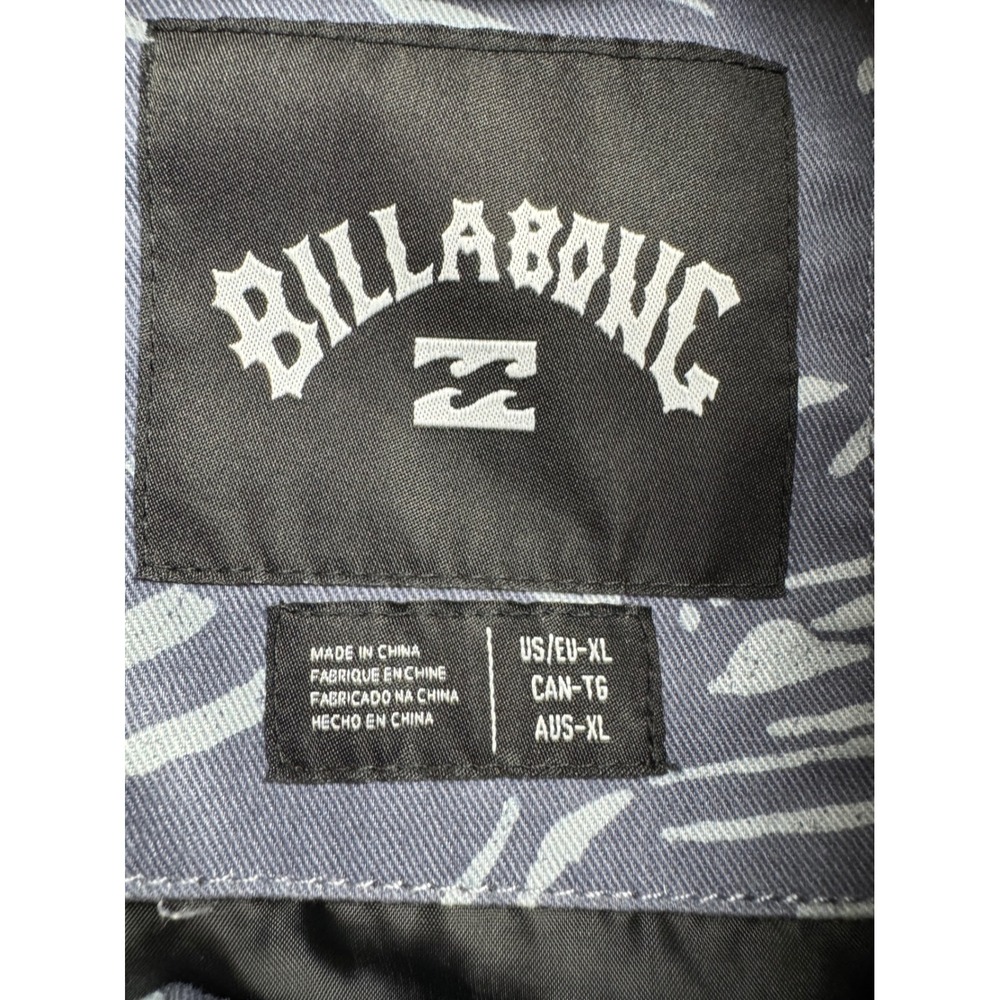 Billabong Xander Shirt Jacket Mens XL Blue Grey Leaf Print Sherpa Collar NWT - Picture 4 of 15